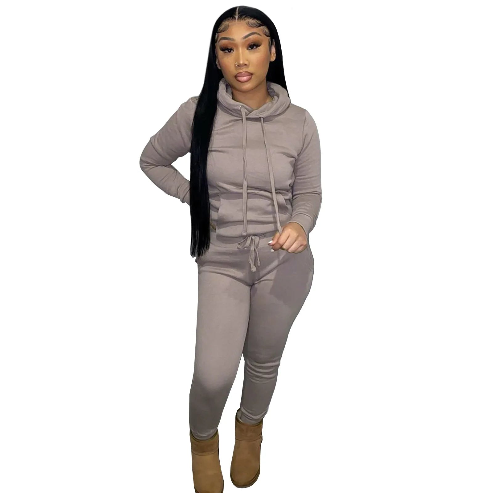 2025 women fashion trend hoodie casual two-piece suit jacket pants fashion size Woman Casual Fitness Jogging Sports Sets S-3XL