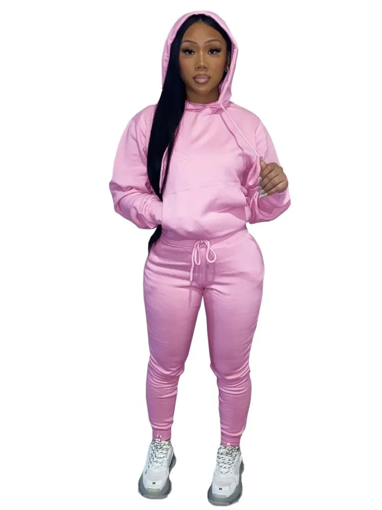 2025 women fashion trend hoodie casual two-piece suit jacket pants fashion size Woman Casual Fitness Jogging Sports Sets S-3XL