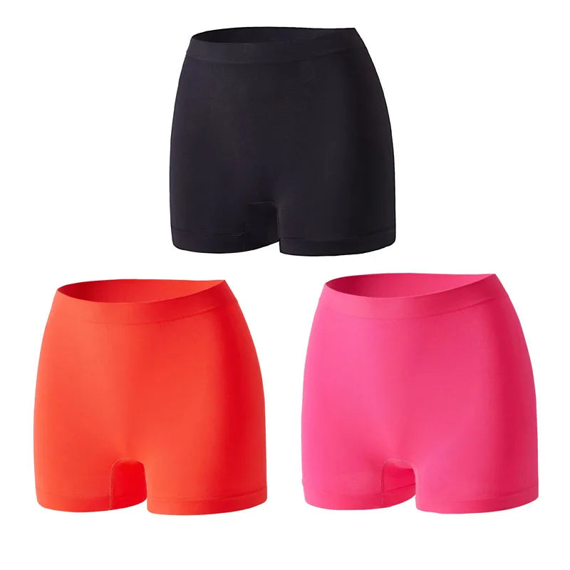 3pcs Women Seamless High Waist Short Girl Anti Exposure Panties Female Hip Lift Safety Pant Lady Sport Underwear Boyshorts Boxer