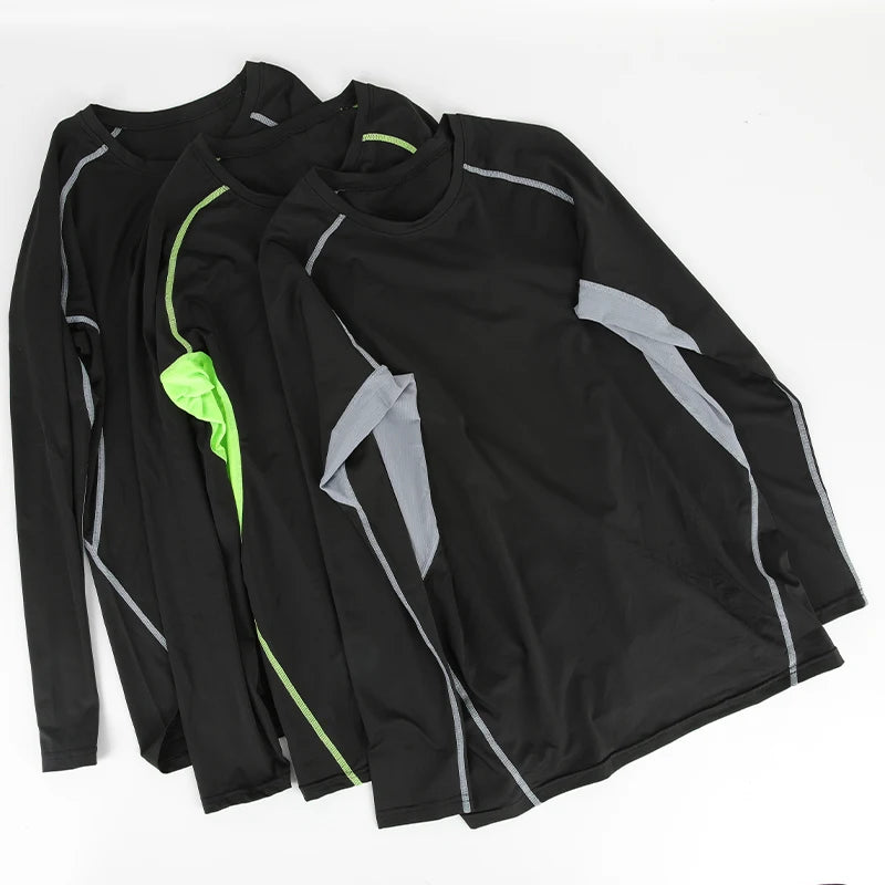 Men's Compression Shirts Long Sleeve Athletic Workout Base Layer Quick Dry Fit Basketball Football Tops Running Gear Undershirts