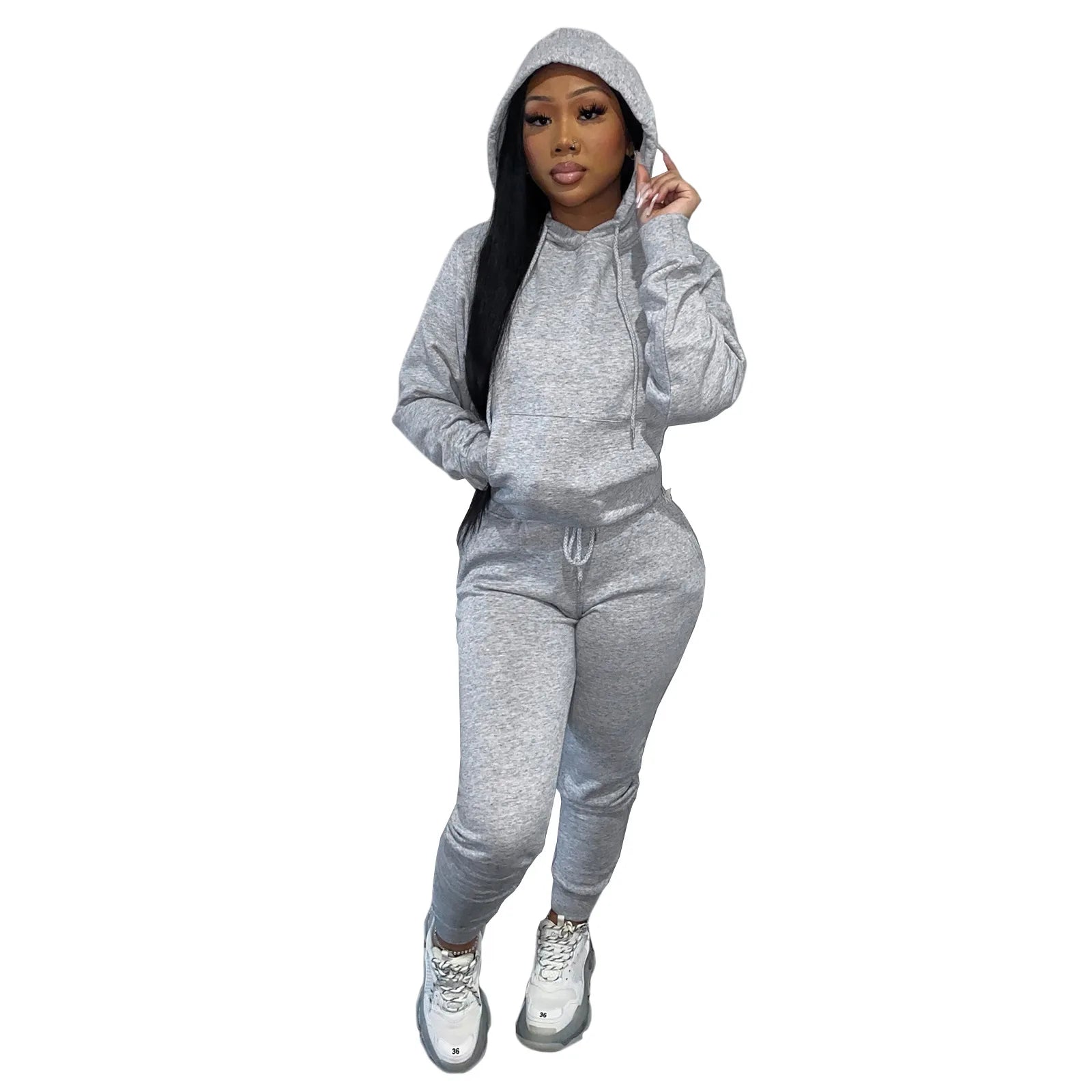 2025 women fashion trend hoodie casual two-piece suit jacket pants fashion size Woman Casual Fitness Jogging Sports Sets S-3XL