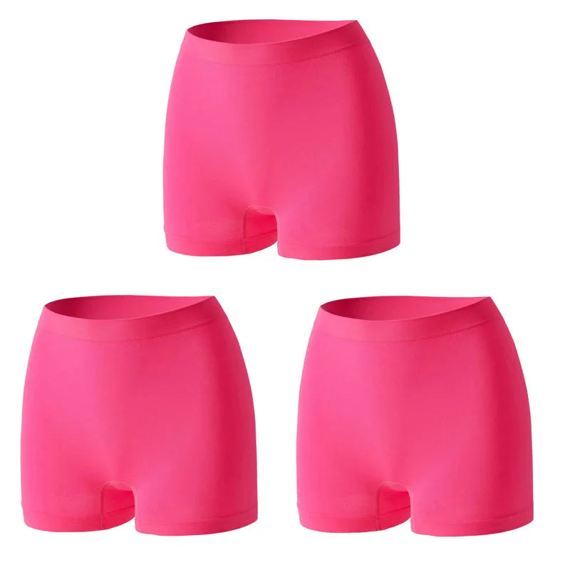 3pcs Women Seamless High Waist Short Girl Anti Exposure Panties Female Hip Lift Safety Pant Lady Sport Underwear Boyshorts Boxer