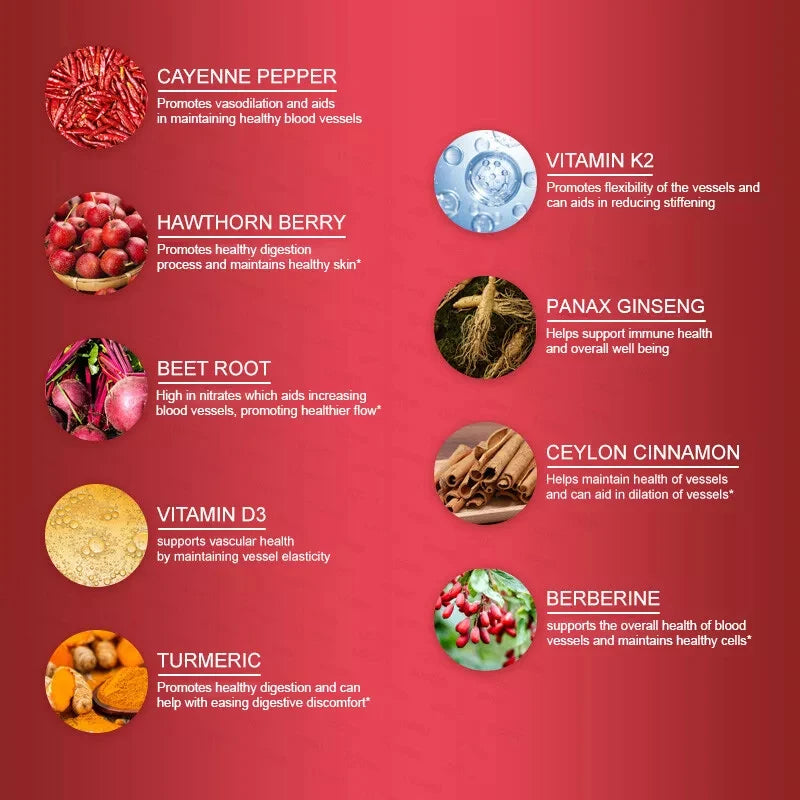 Cayenne Pepper Hawthorn Beet Root Turmeric Vitamin K2+D3 Drops Free Shipping