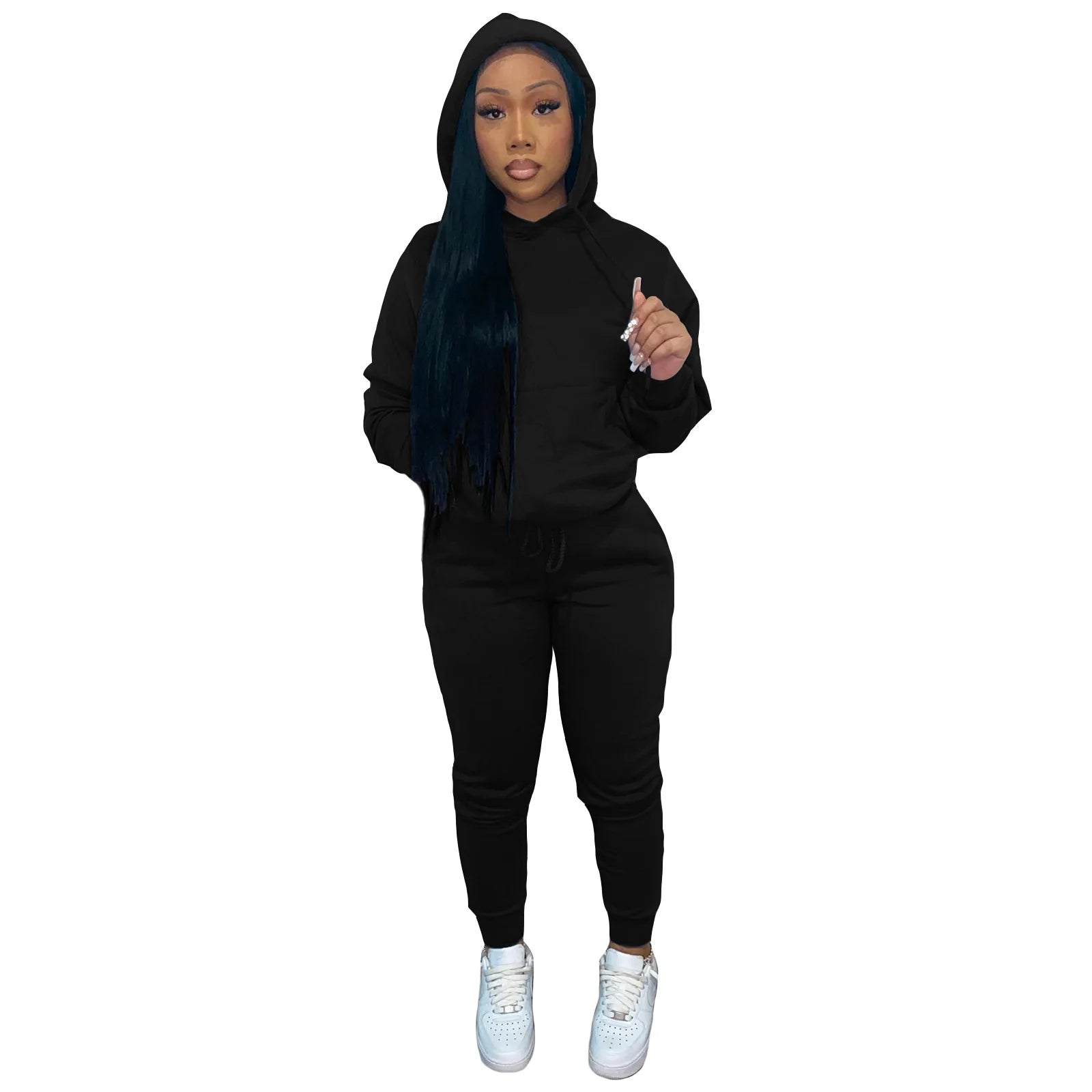 2025 women fashion trend hoodie casual two-piece suit jacket pants fashion size Woman Casual Fitness Jogging Sports Sets S-3XL
