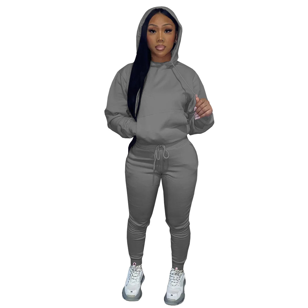 2025 women fashion trend hoodie casual two-piece suit jacket pants fashion size Woman Casual Fitness Jogging Sports Sets S-3XL