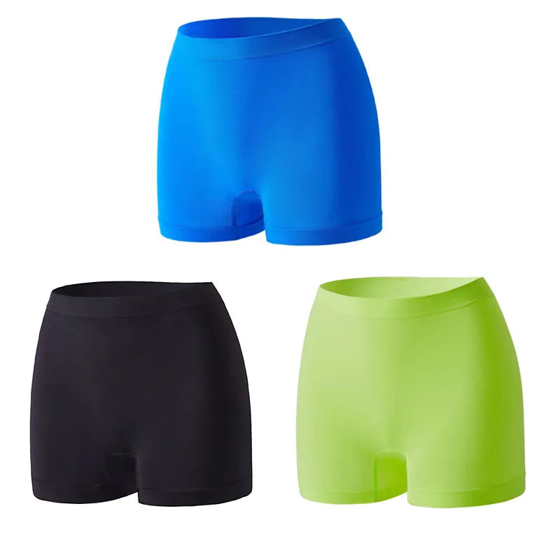 3pcs Women Seamless High Waist Short Girl Anti Exposure Panties Female Hip Lift Safety Pant Lady Sport Underwear Boyshorts Boxer