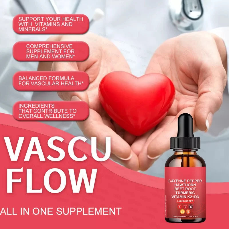 Cayenne Pepper Hawthorn Beet Root Turmeric Vitamin K2+D3 Drops Free Shipping