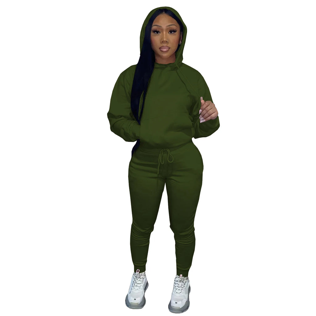 2025 women fashion trend hoodie casual two-piece suit jacket pants fashion size Woman Casual Fitness Jogging Sports Sets S-3XL