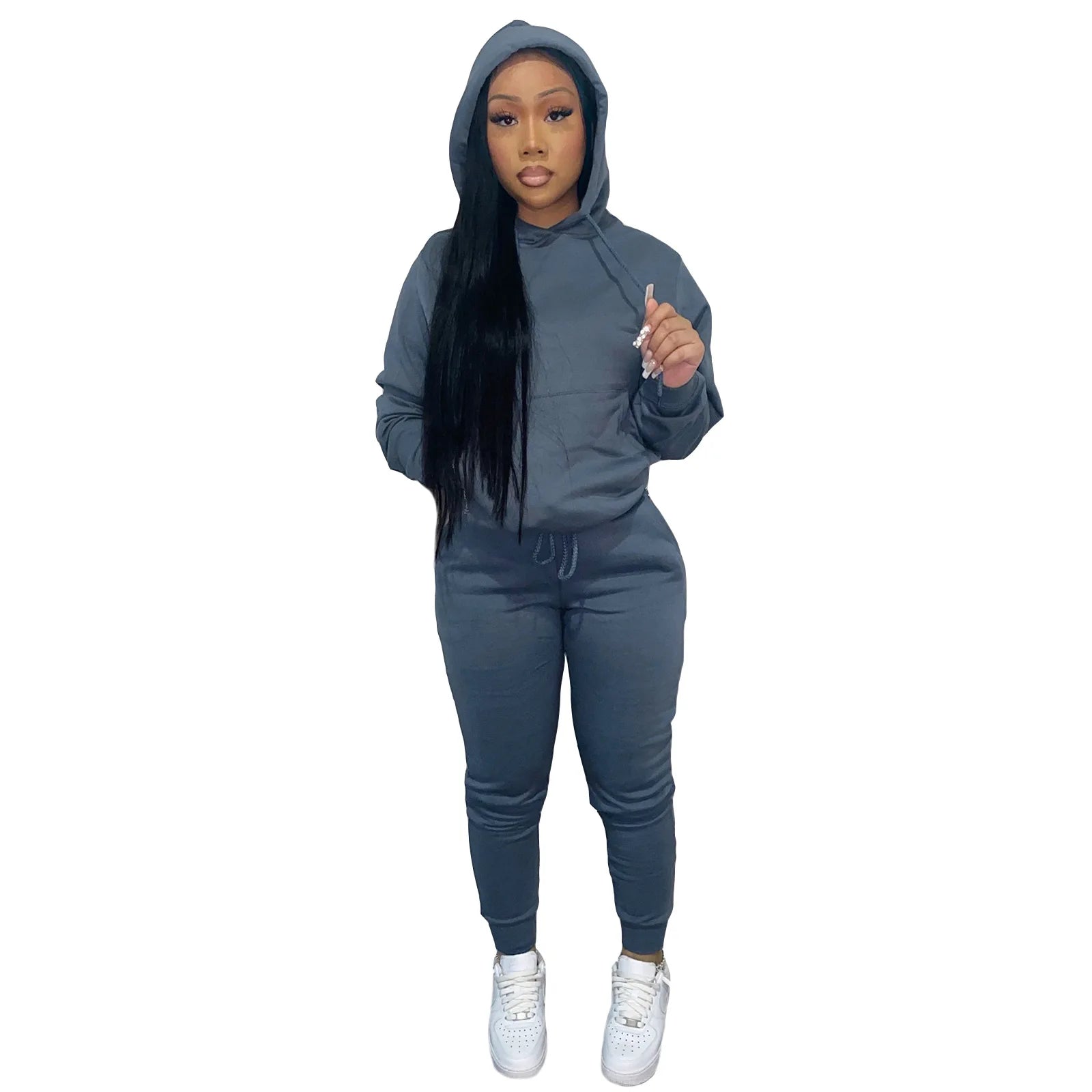 2025 women fashion trend hoodie casual two-piece suit jacket pants fashion size Woman Casual Fitness Jogging Sports Sets S-3XL