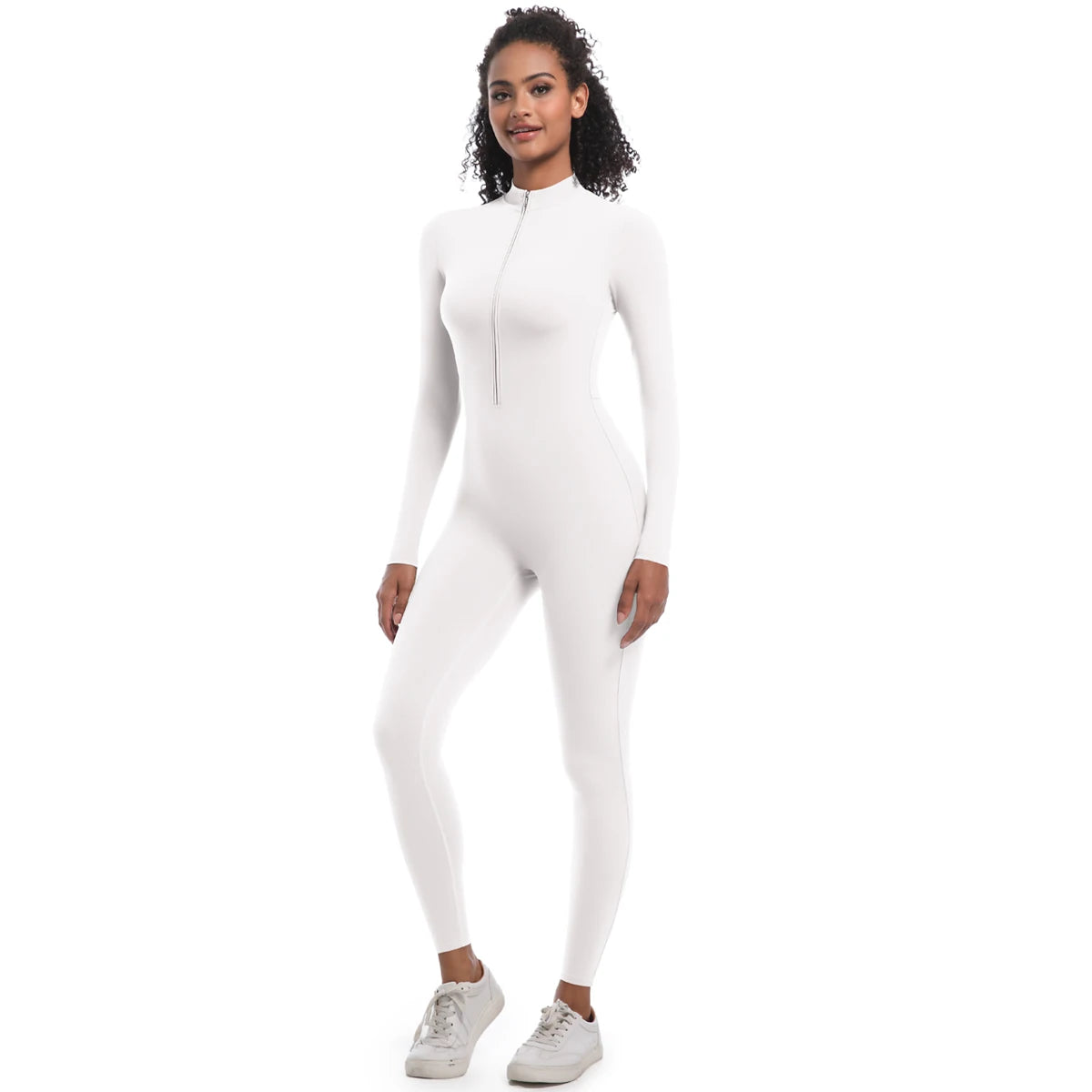 Yoga Jumpsuit Women Seamless Sports Zipper Jumpsuit Set Gym Long Sleeve Fitness Suit Elastic Gym Workout Bodysuit Athletic Wear