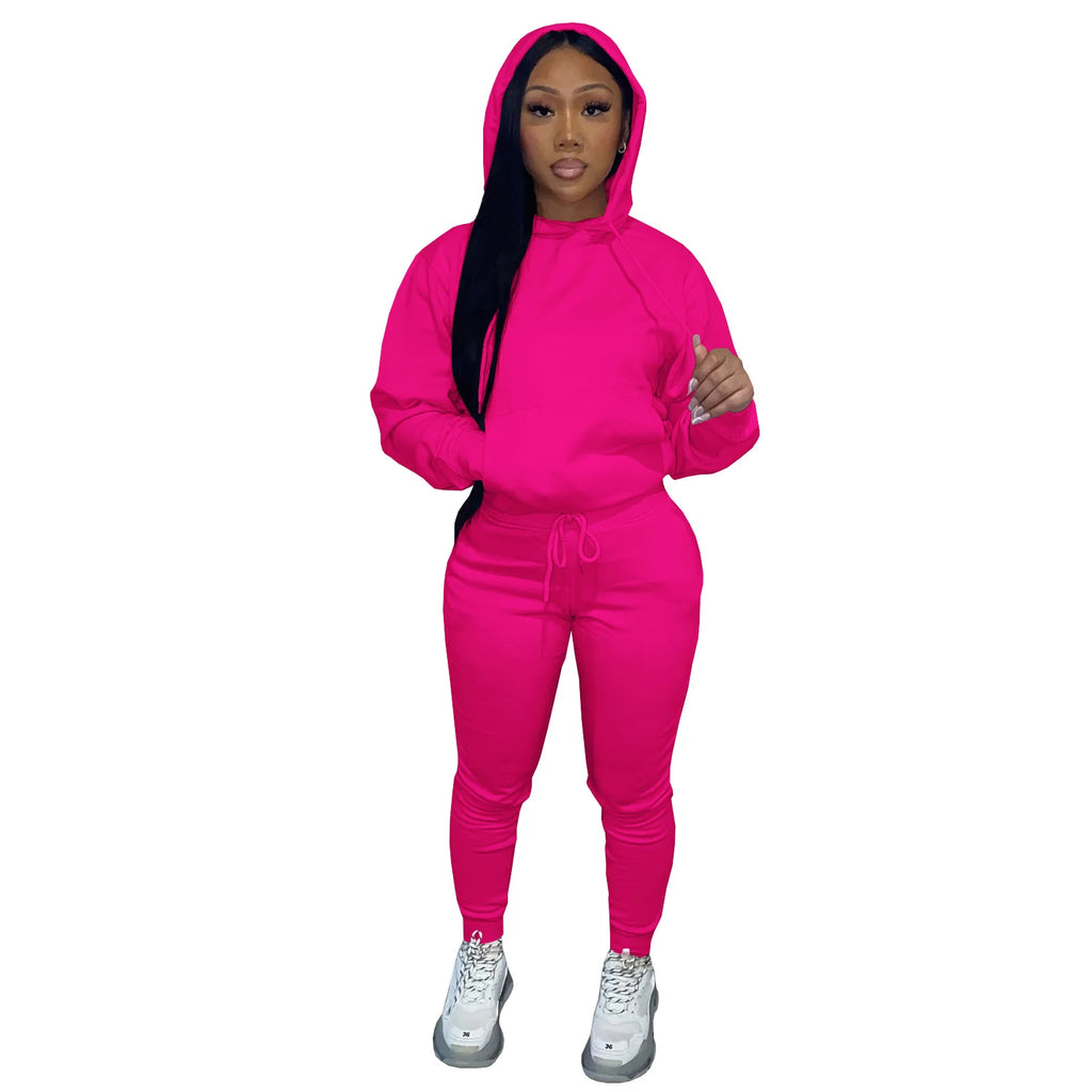 2025 women fashion trend hoodie casual two-piece suit jacket pants fashion size Woman Casual Fitness Jogging Sports Sets S-3XL