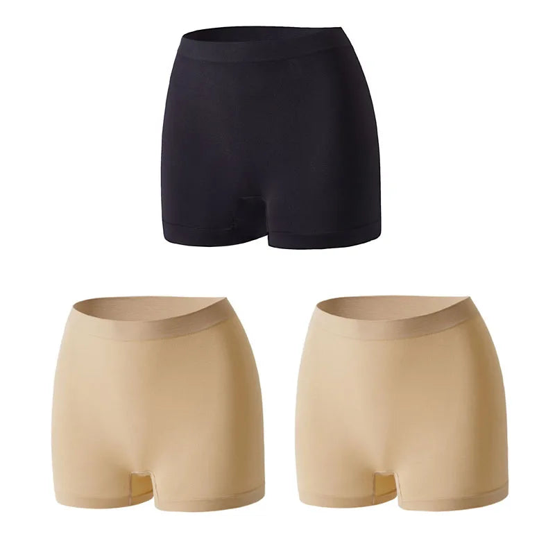 3pcs Women Seamless High Waist Short Girl Anti Exposure Panties Female Hip Lift Safety Pant Lady Sport Underwear Boyshorts Boxer