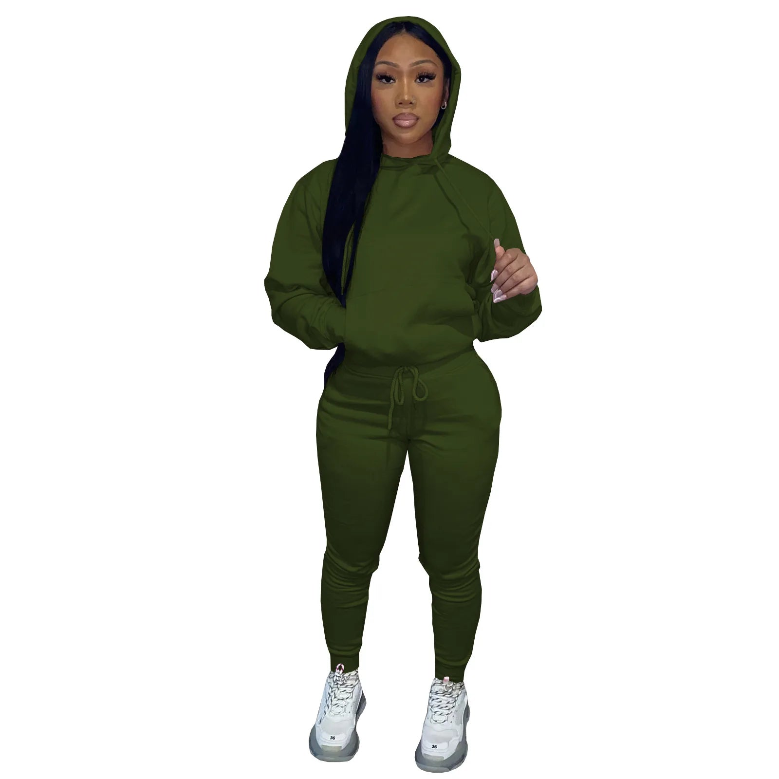 2025 women fashion trend hoodie casual two-piece suit jacket pants fashion size Woman Casual Fitness Jogging Sports Sets S-3XL