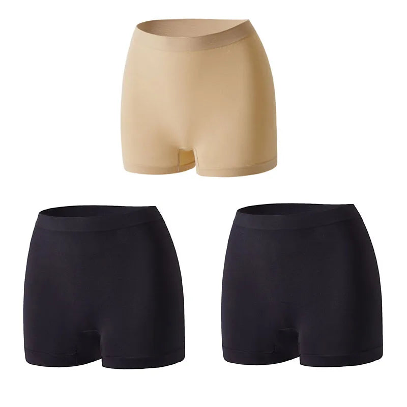 3pcs Women Seamless High Waist Short Girl Anti Exposure Panties Female Hip Lift Safety Pant Lady Sport Underwear Boyshorts Boxer