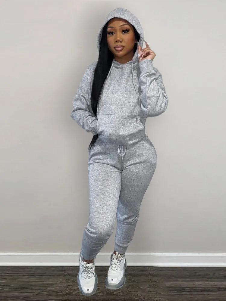 2025 women fashion trend hoodie casual two-piece suit jacket pants fashion size Woman Casual Fitness Jogging Sports Sets S-3XL