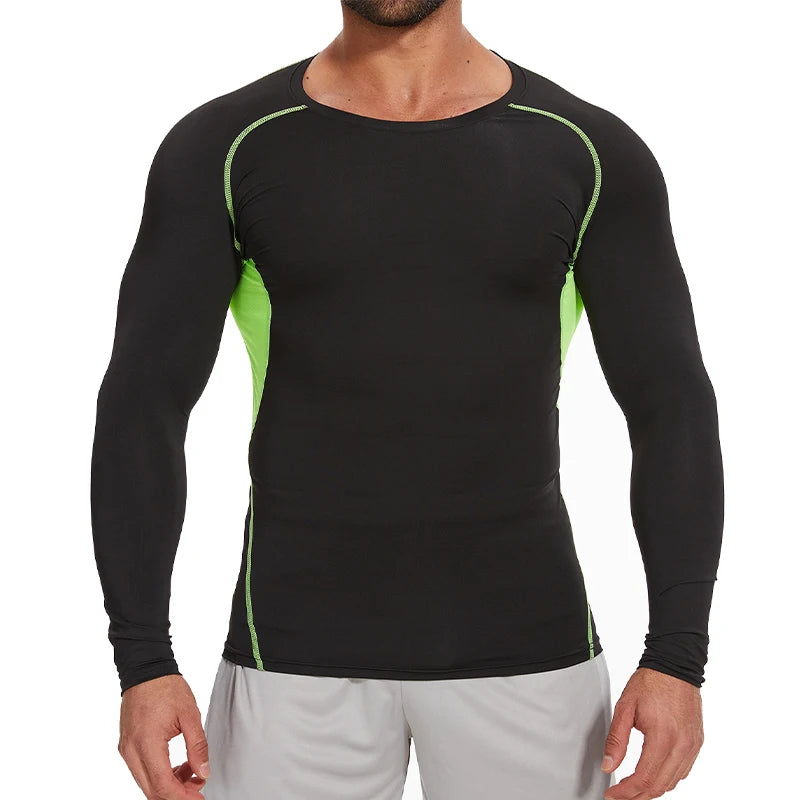 Men's Compression Shirts Long Sleeve Athletic Workout Base Layer Quick Dry Fit Basketball Football Tops Running Gear Undershirts