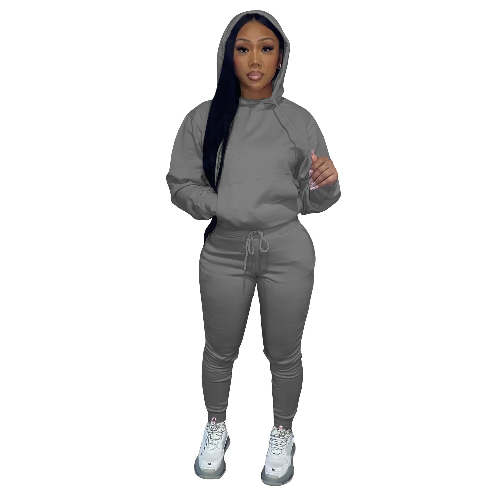 2025 women fashion trend hoodie casual two-piece suit jacket pants fashion size Woman Casual Fitness Jogging Sports Sets S-3XL