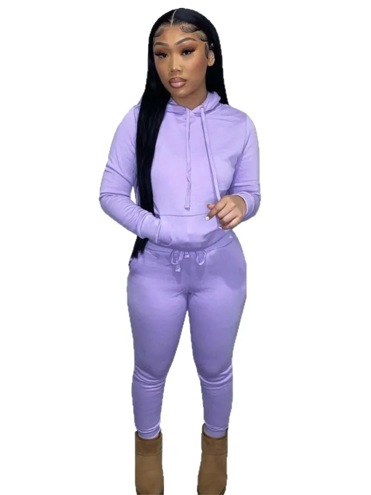 2025 women fashion trend hoodie casual two-piece suit jacket pants fashion size Woman Casual Fitness Jogging Sports Sets S-3XL