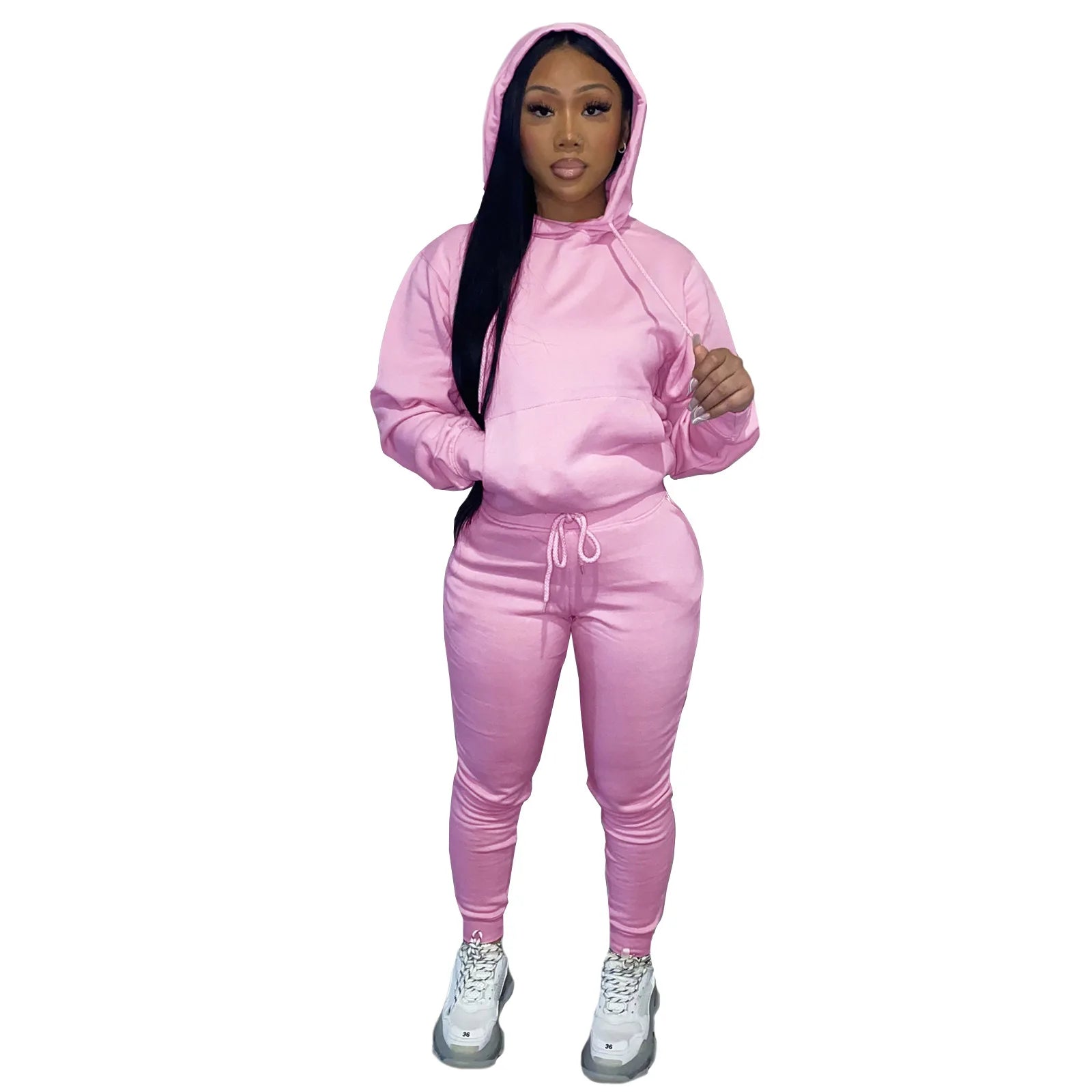 2025 women fashion trend hoodie casual two-piece suit jacket pants fashion size Woman Casual Fitness Jogging Sports Sets S-3XL